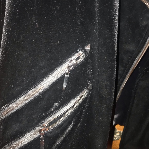 Velvet like biker jacket - Picture 4 of 6